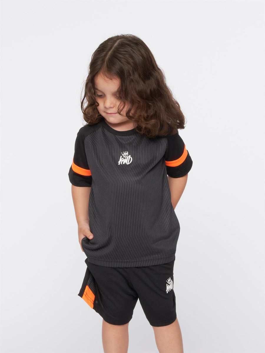 Zadar T-Shirt & Short Jet Black / Shocking Orange