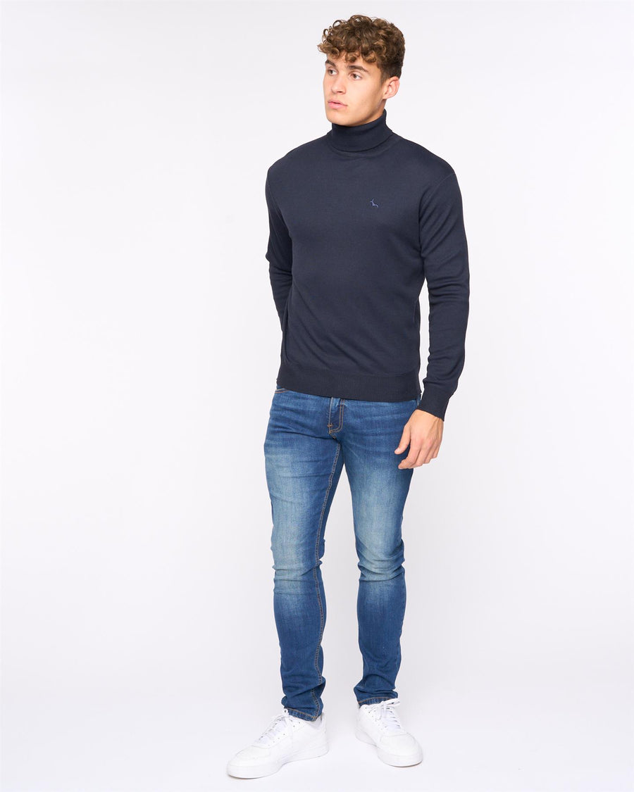 Mens  Cliveden Turtle Neck Knit Navy