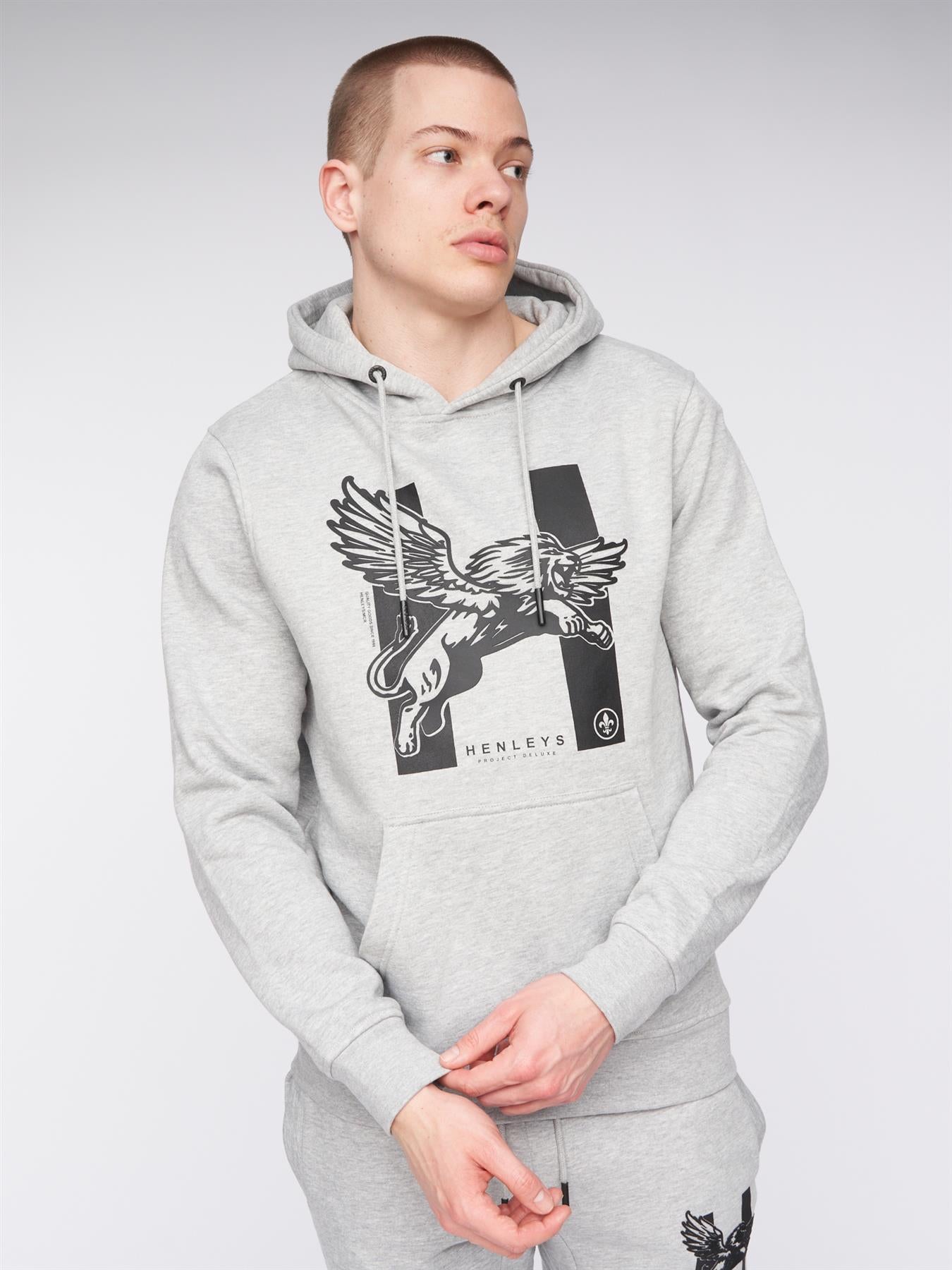 Mens Curveball Hoodie Grey Marl