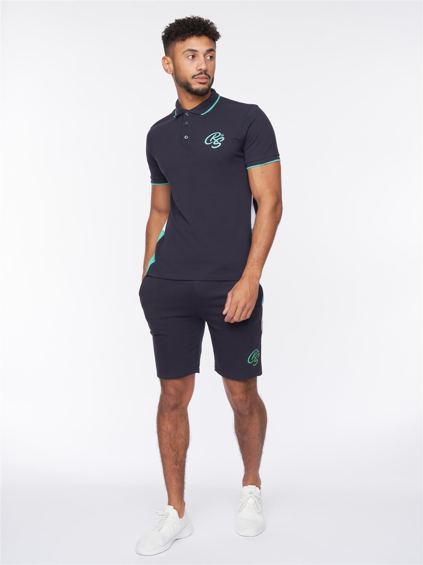 Mens Balamere Polo/Shorts Set Navy