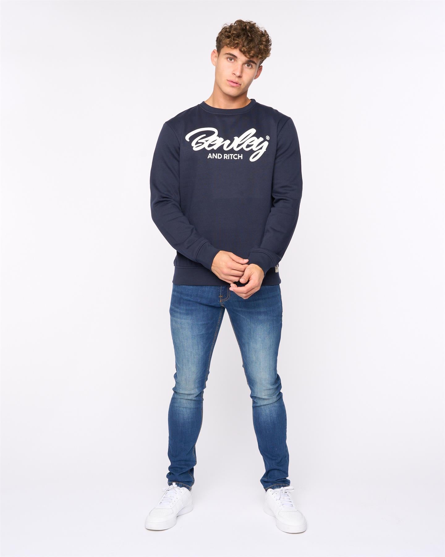 Mens Yardley Crew Sweat Navy