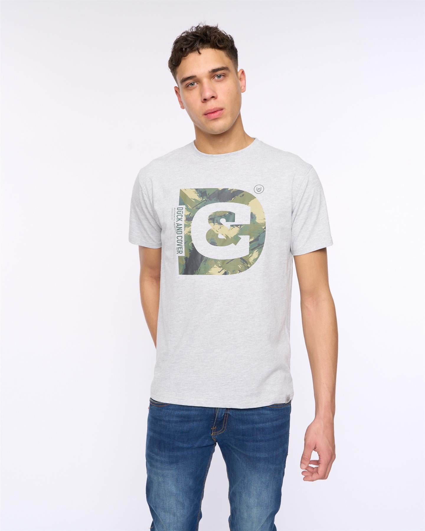 Mens Deecee T-Shirt Grey Marl