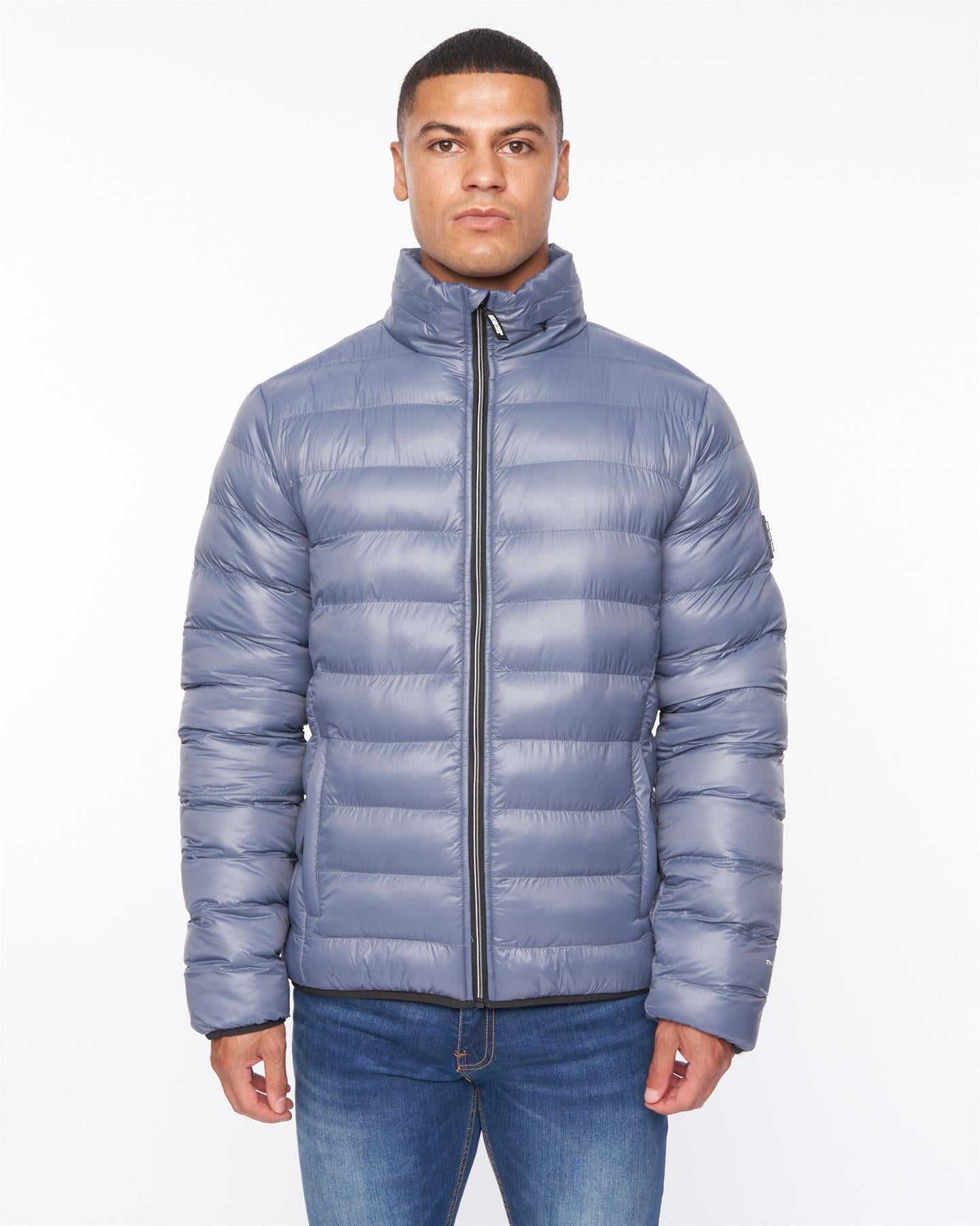 Mens Shemmy Two Quilted Jacket Denim Blue