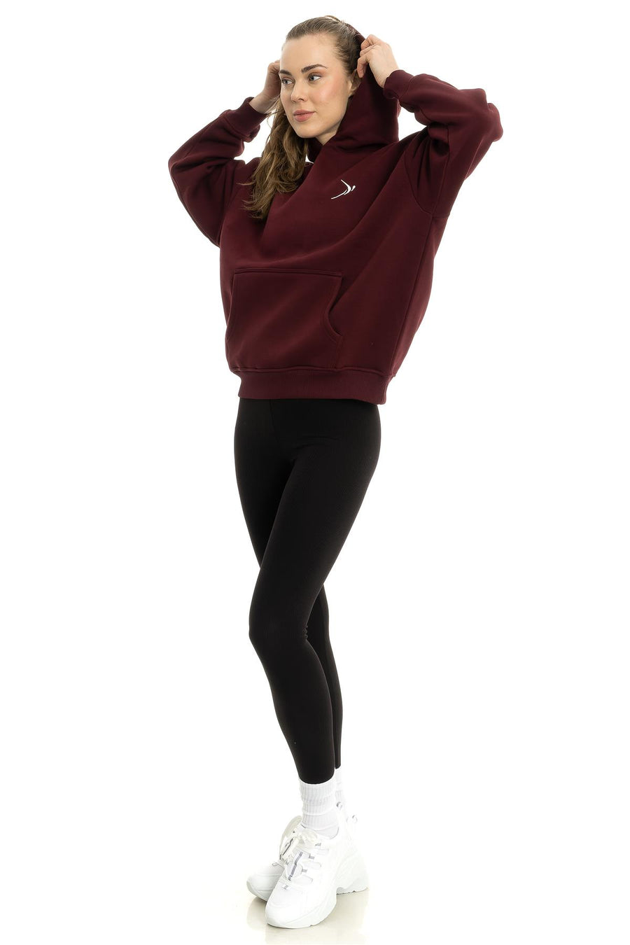 Womens Liliya Oversize Hoodie Burgundy