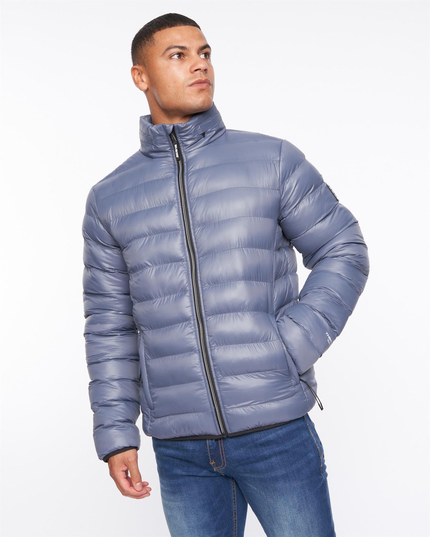 Mens Shemmy Two Quilted Jacket Denim Blue