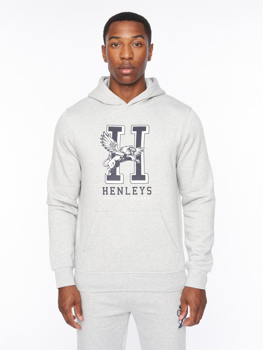 Mens Belton Hoodie Grey Marl