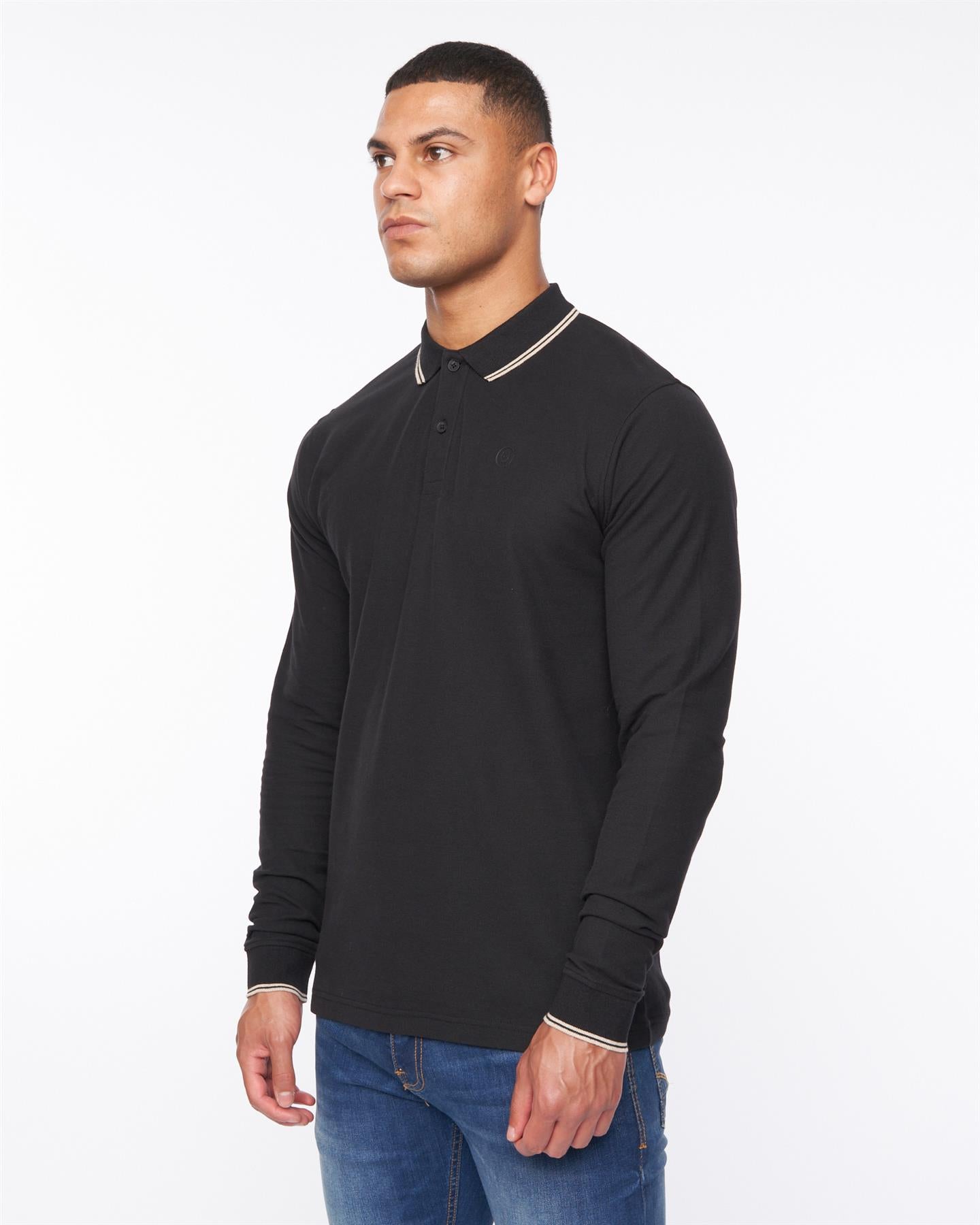 Mens Roxberry Long Sleeve Polo Black