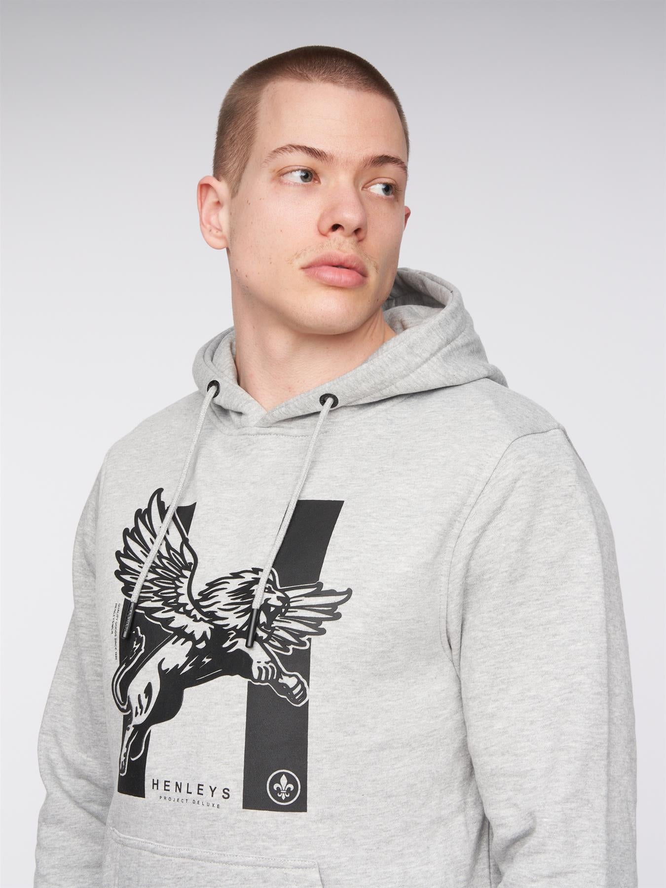 Mens Curveball Hoodie Grey Marl