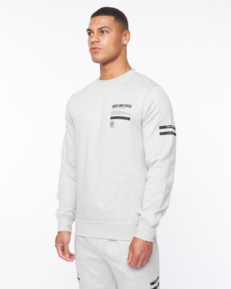 Mens Jennerkins Crew Sweat Grey Marl