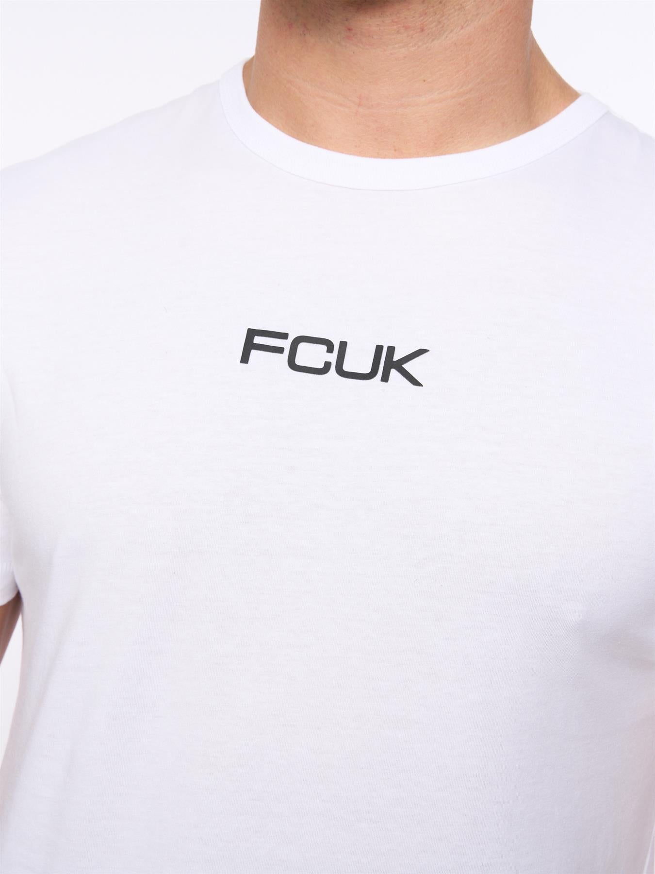 Mens FCUK Chest Build T-Shirt White