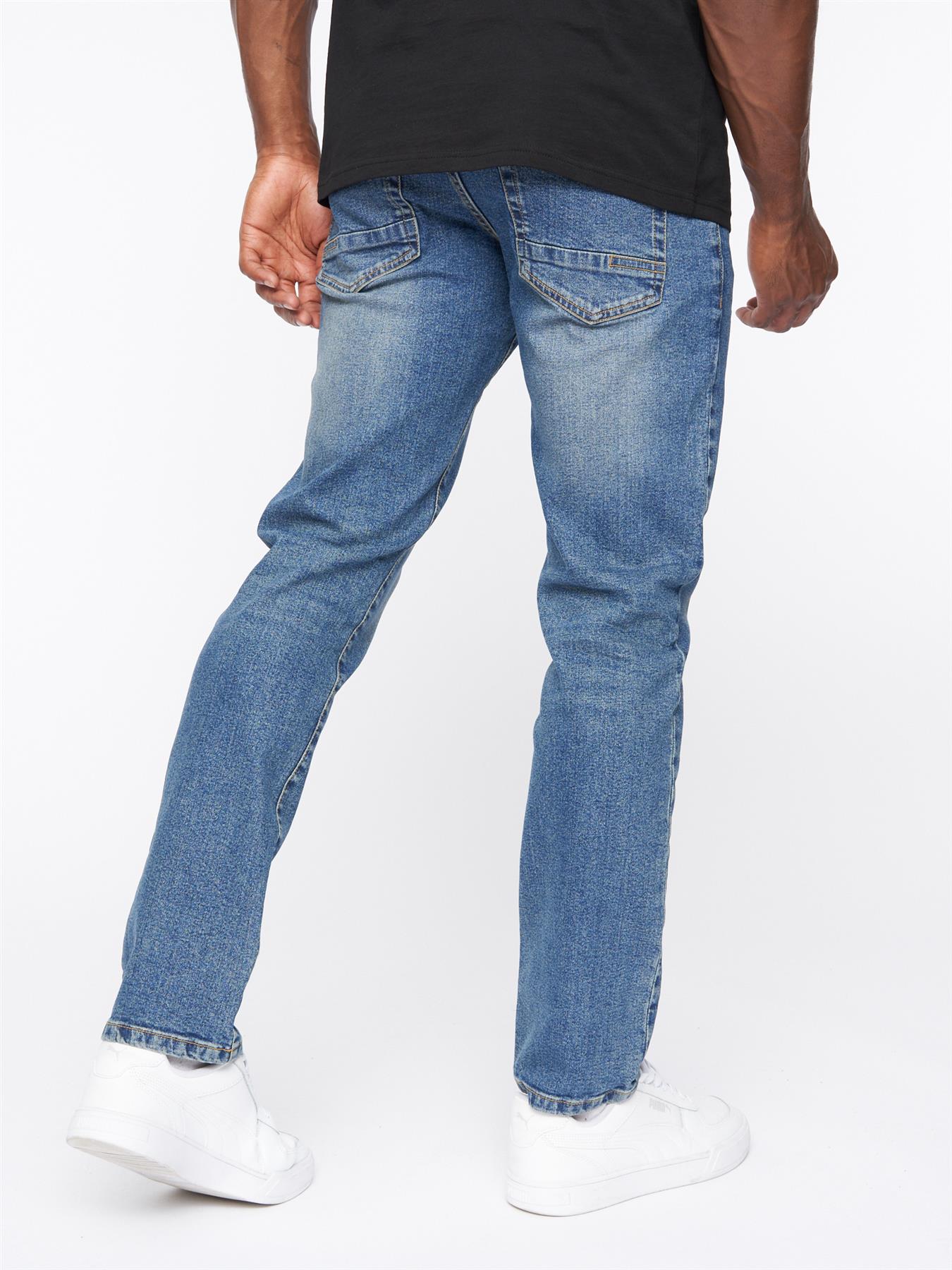 Princed Denim Jeans Stone Wash