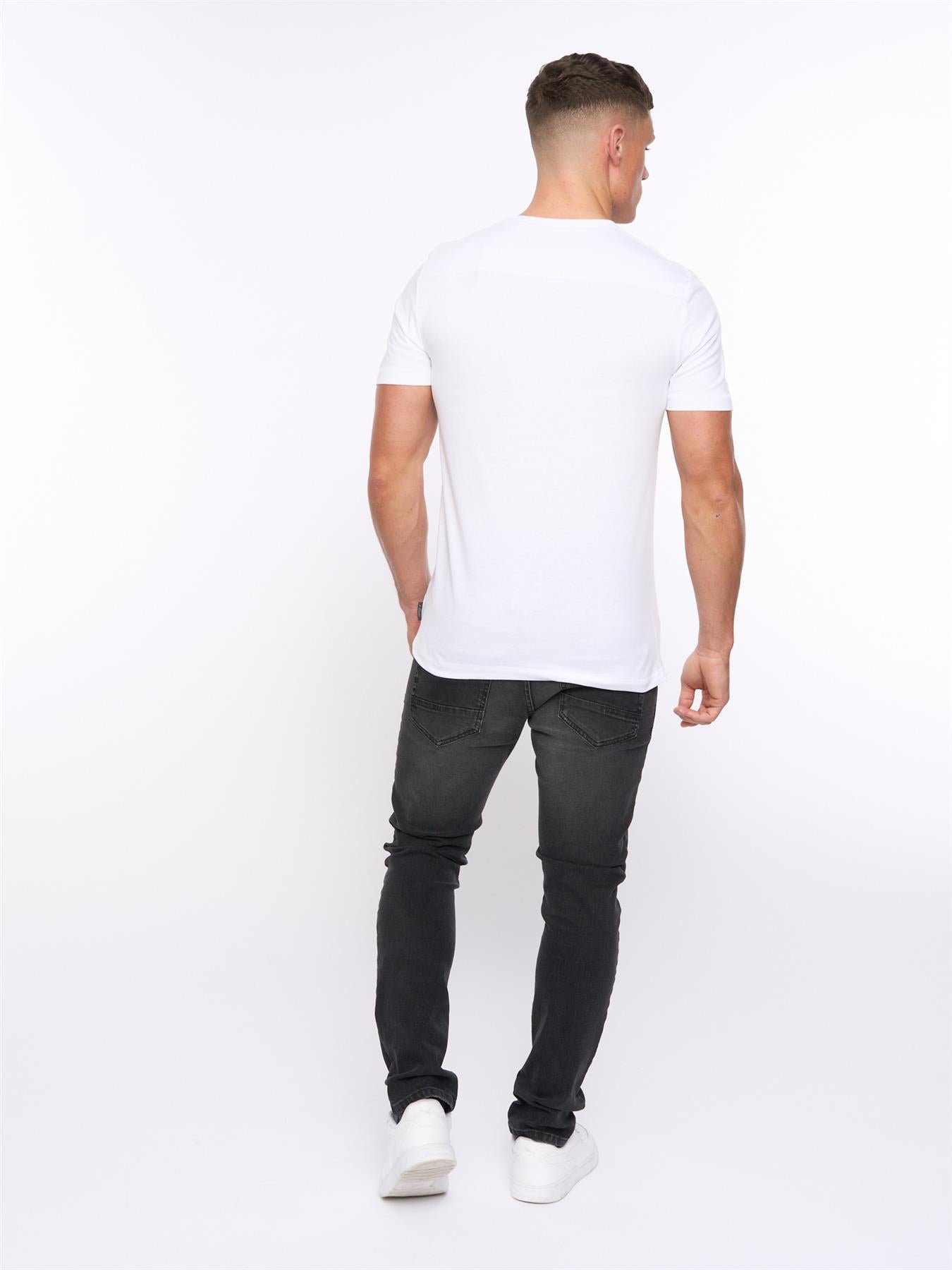 Mens FCUK Chest Build T-Shirt White