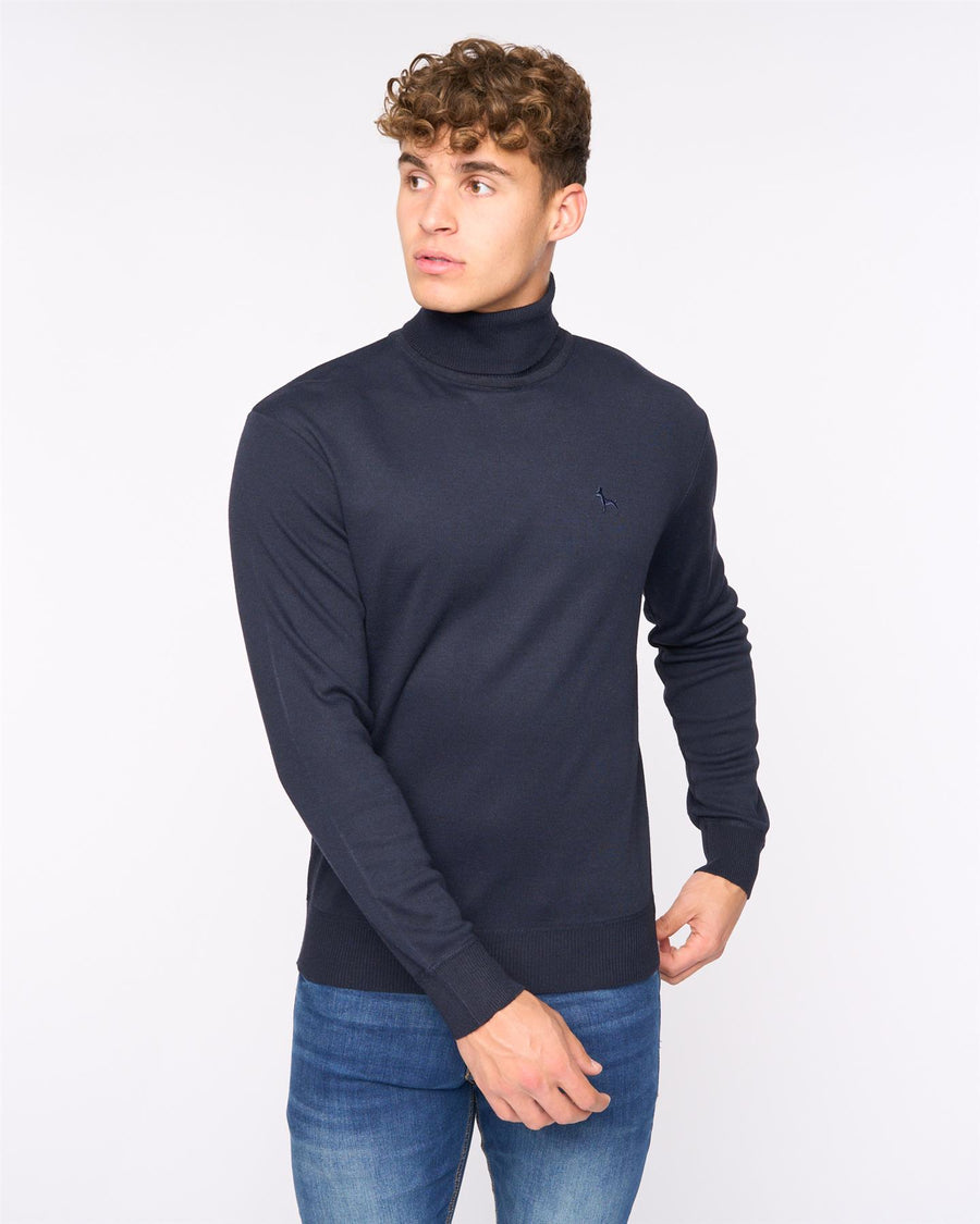 Mens  Cliveden Turtle Neck Knit Navy