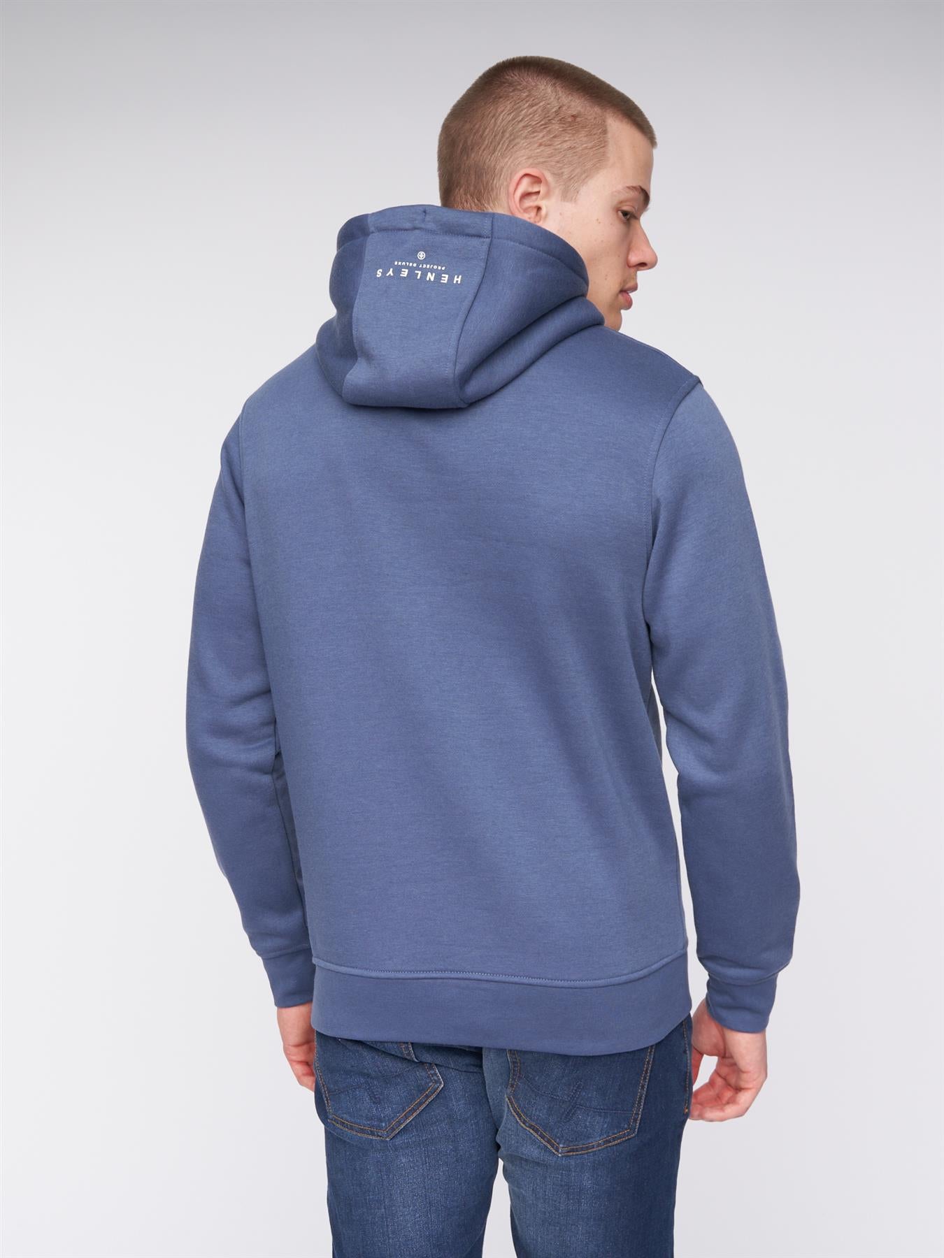 Mens Scripthen Hoodie Deep Blue