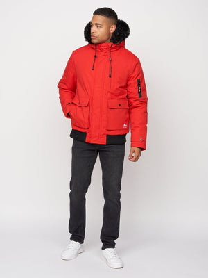 Bellfield mens nimrod fur lined parka red sale