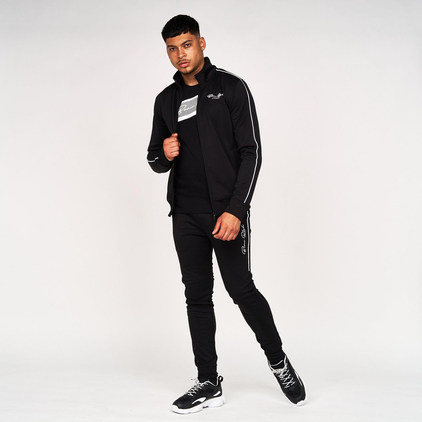 Born Rich Mens Granero Zip Thru Tracktop Black