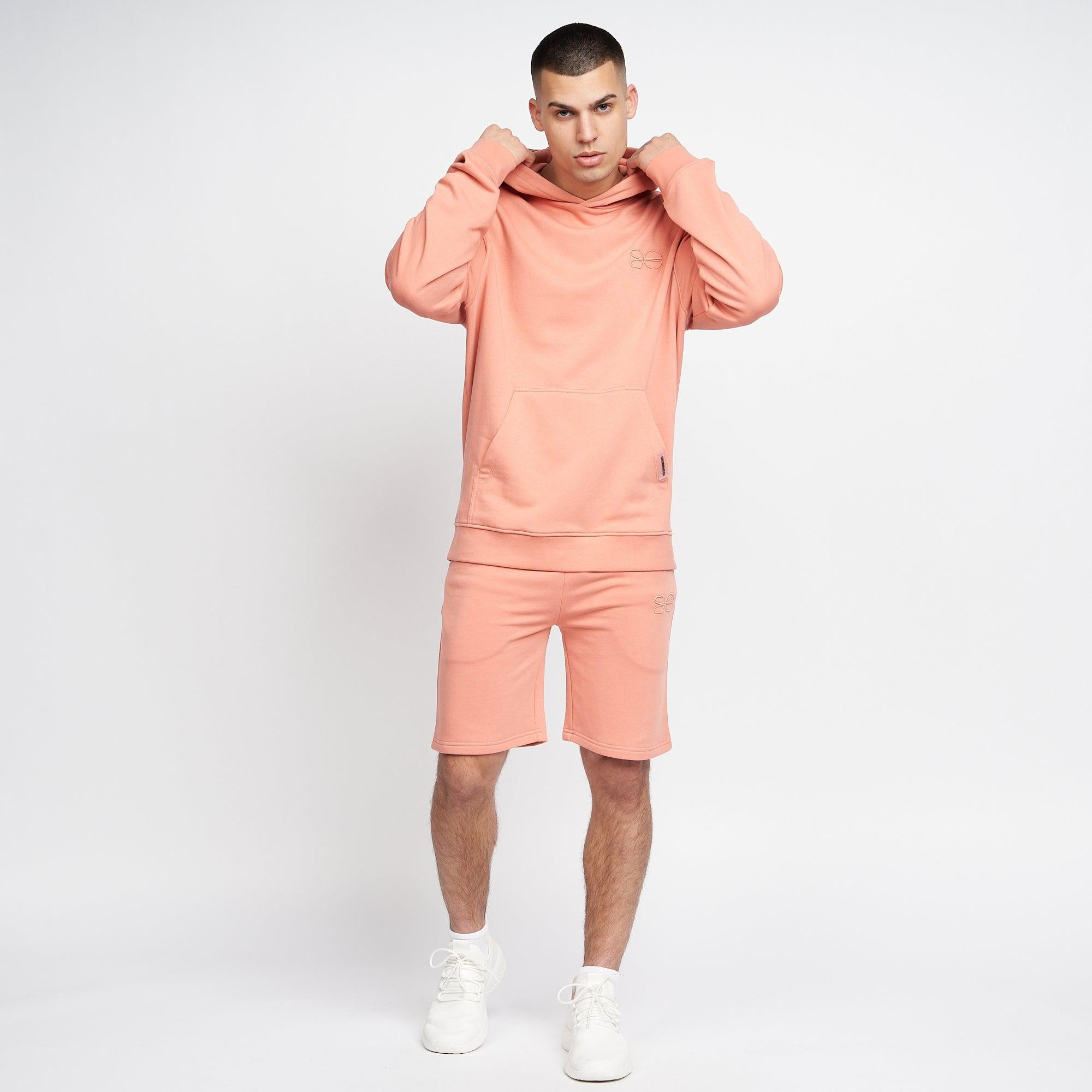 Crosshatch Mens Emmson Hoodie Coral