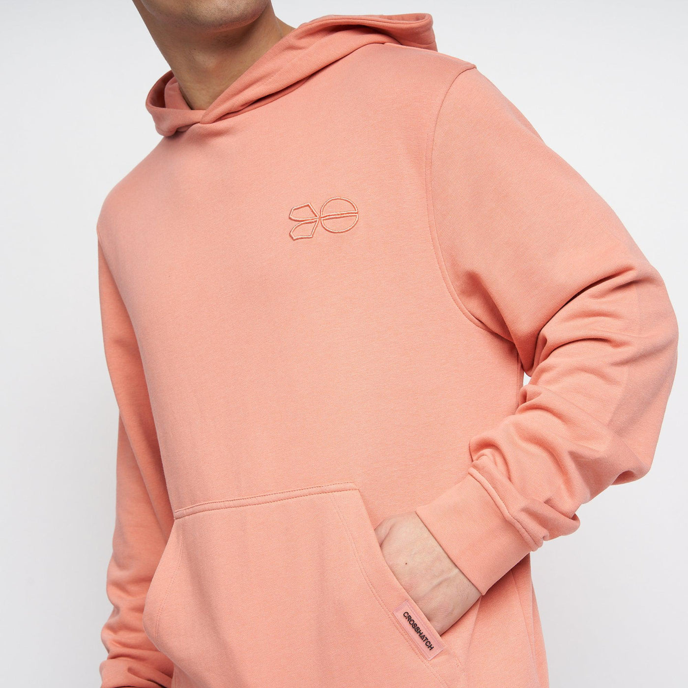 Crosshatch Mens Emmson Hoodie Coral