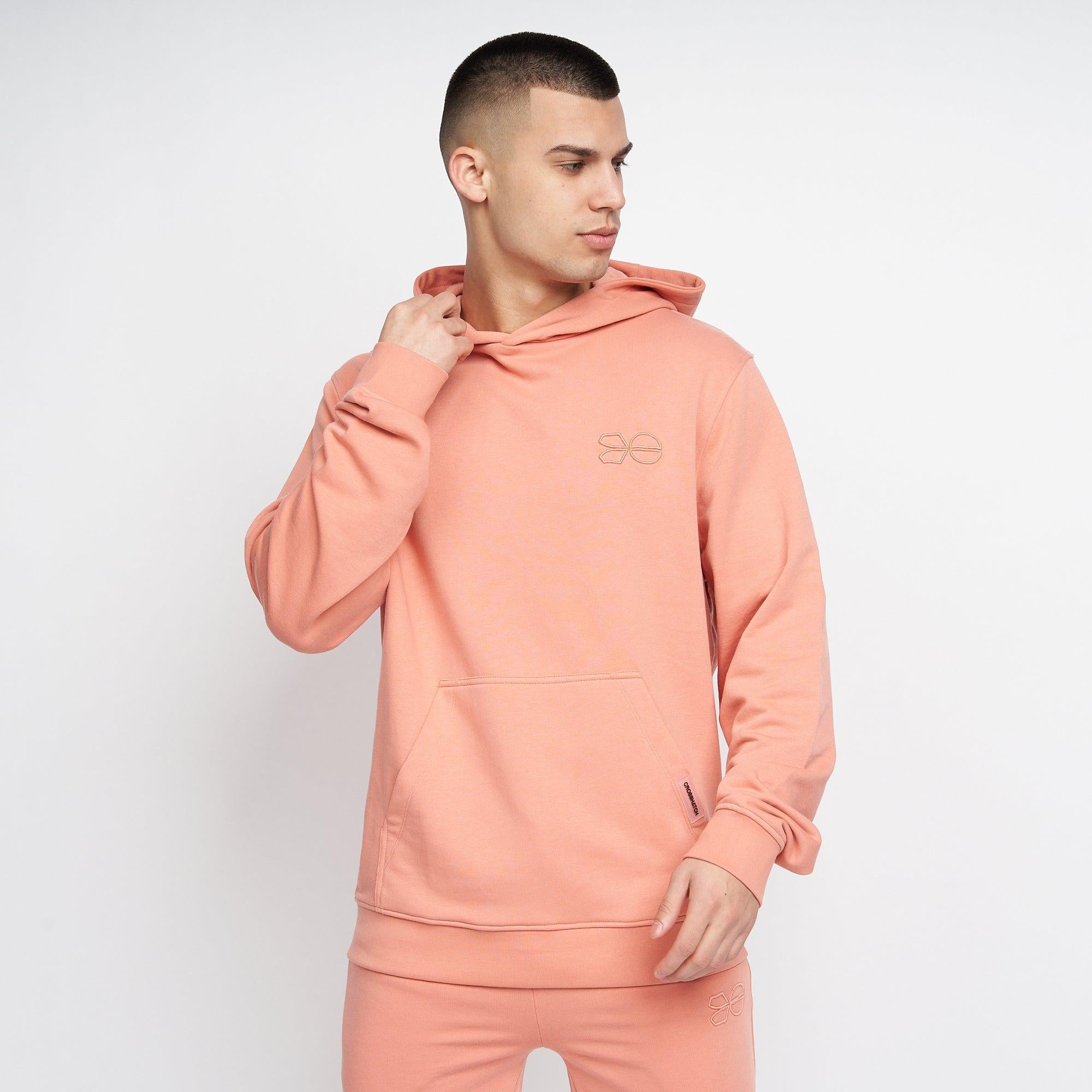 Crosshatch Mens Emmson Hoodie Coral