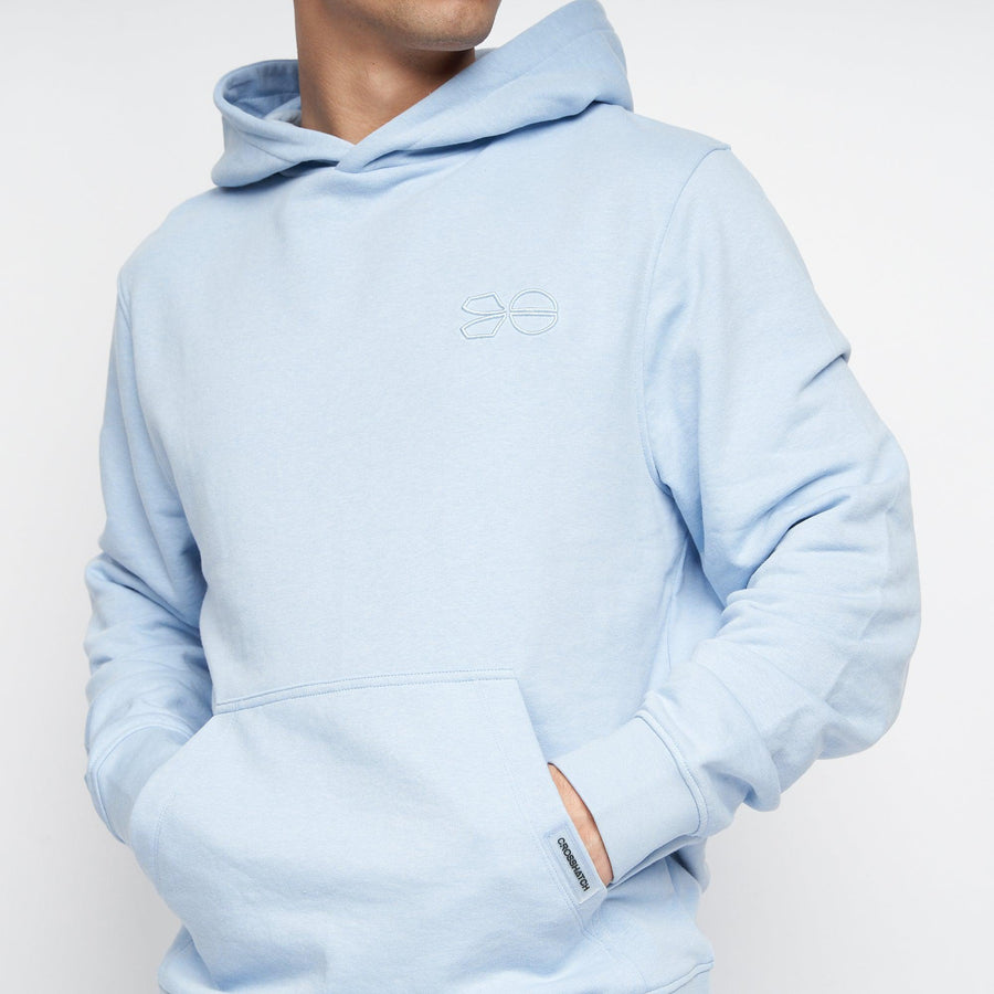 Crosshatch Mens Emmson Hoodie Light Blue