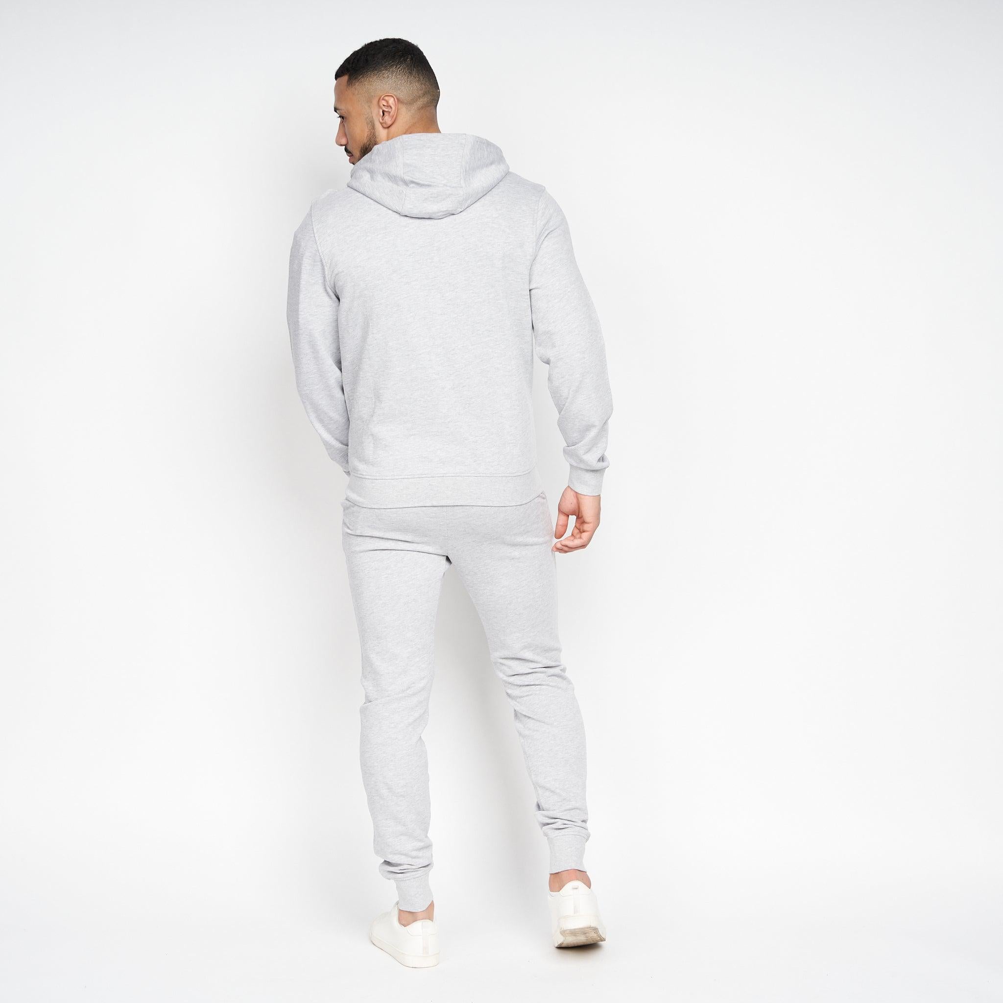 Crosshatch Mens Braxson Hoodie Grey Marl