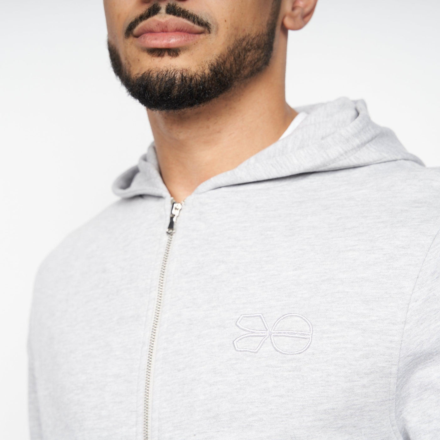 Crosshatch Mens Braxson Hoodie Grey Marl