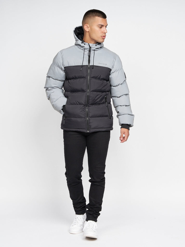 Mens grey reflective outlet jacket