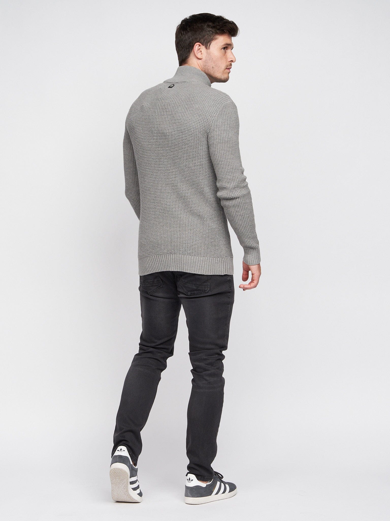 Firegards 1/4 Zip Knit Grey Marl